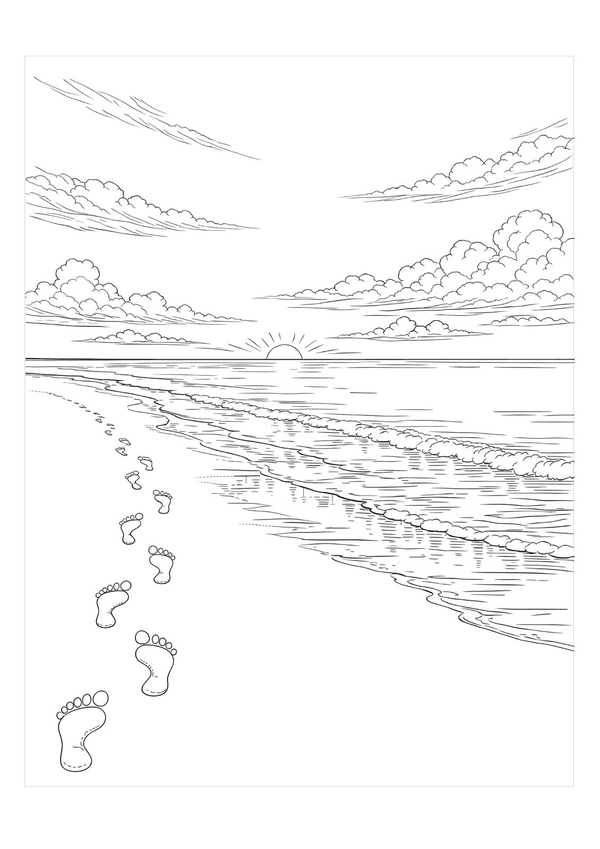 Beach at dawn illustration